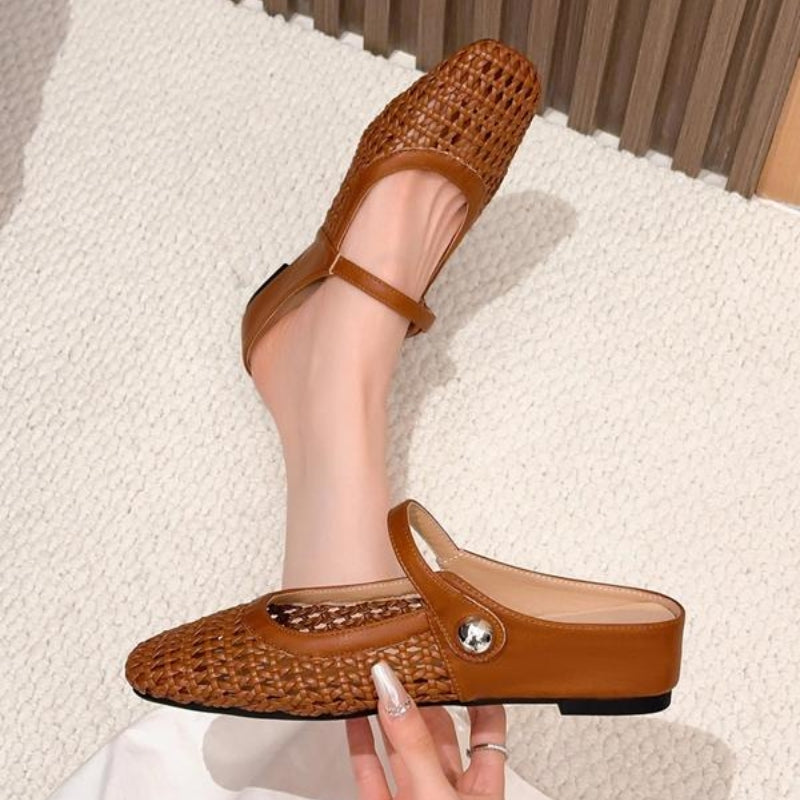Goldie | Mules Tressées Mary Jane