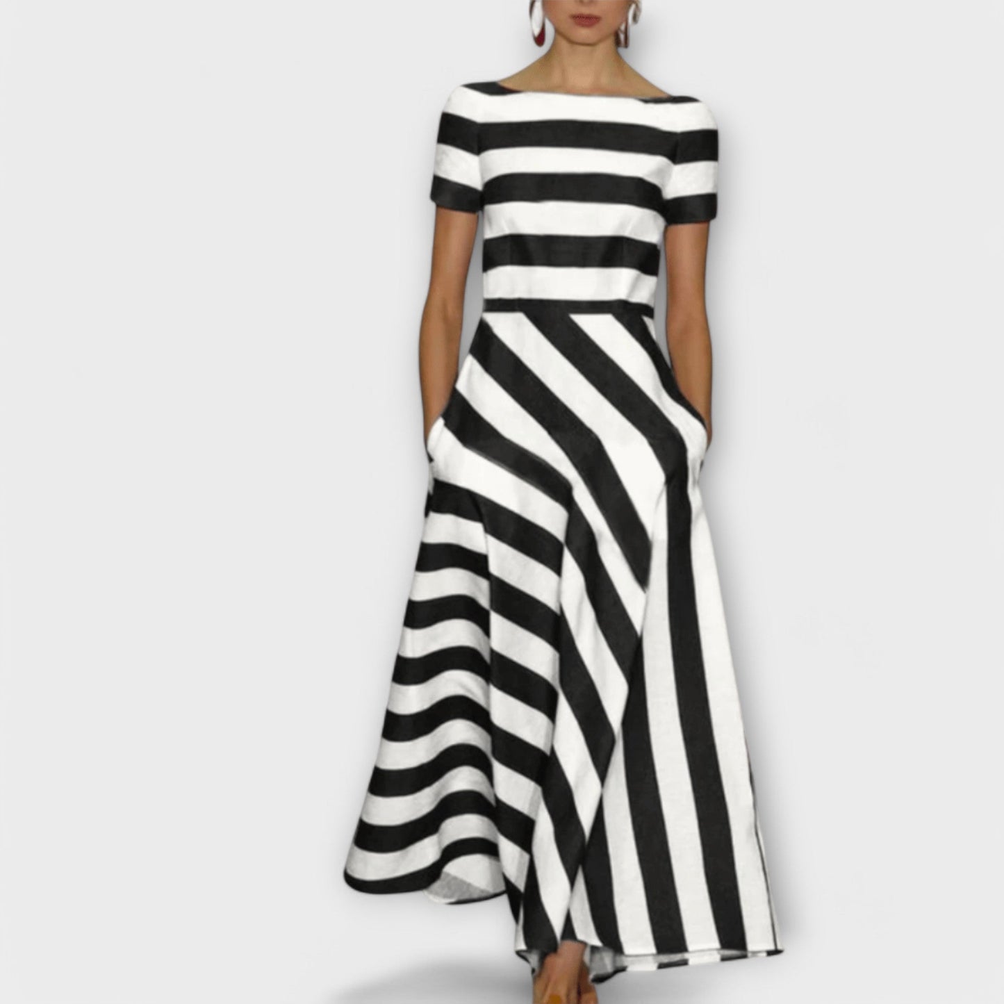 Constance | Robe Longue Rayée à Coupe Ample