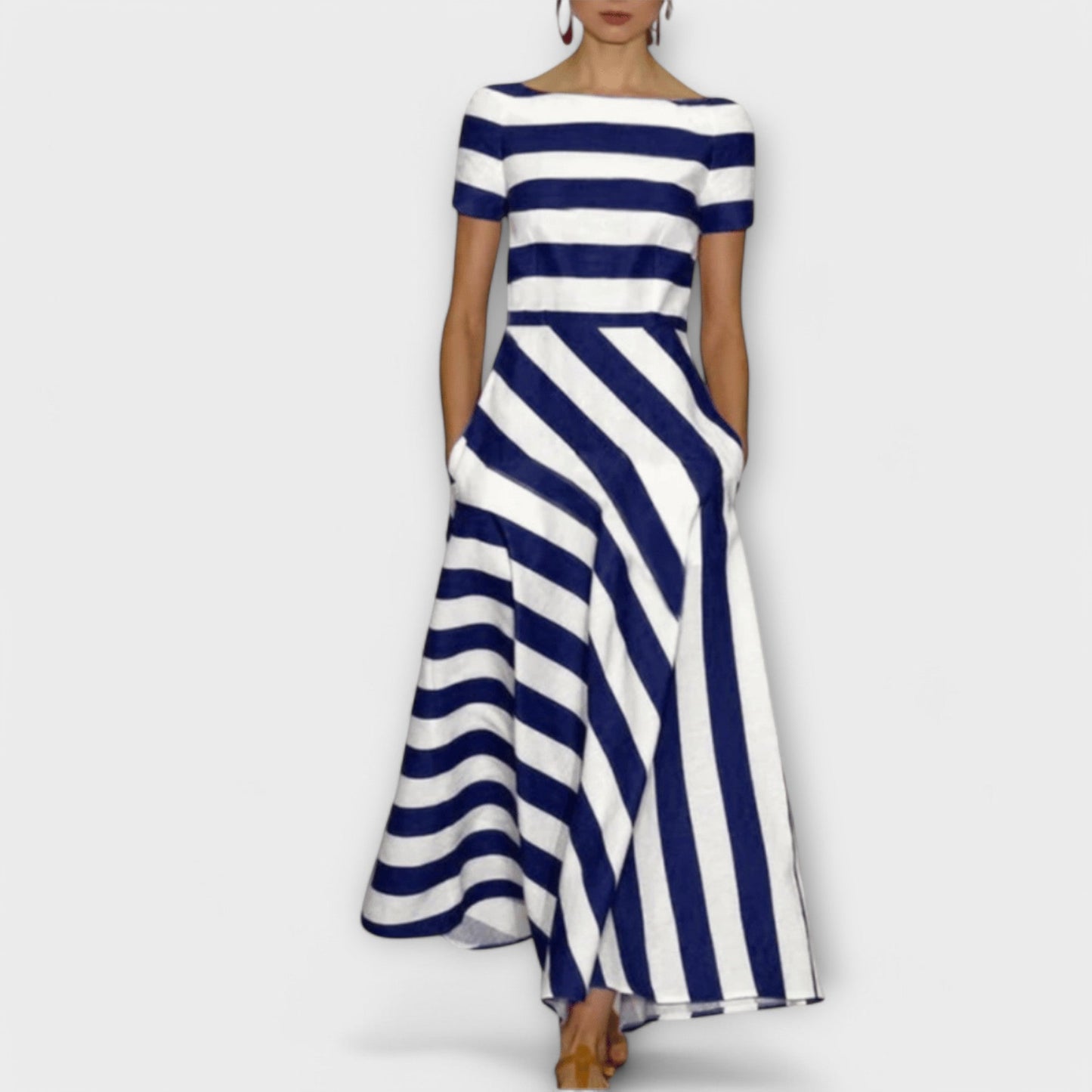 Constance | Robe Longue Rayée à Coupe Ample
