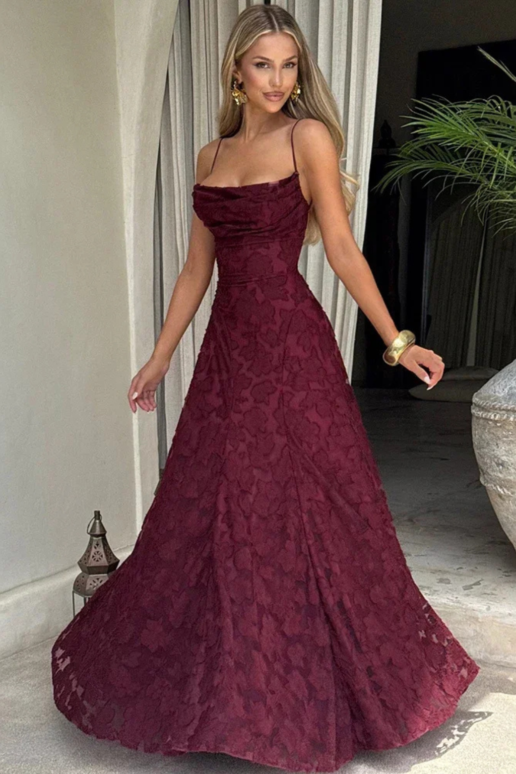 Rosine | Robe Maxi Jacquard Dos Nu