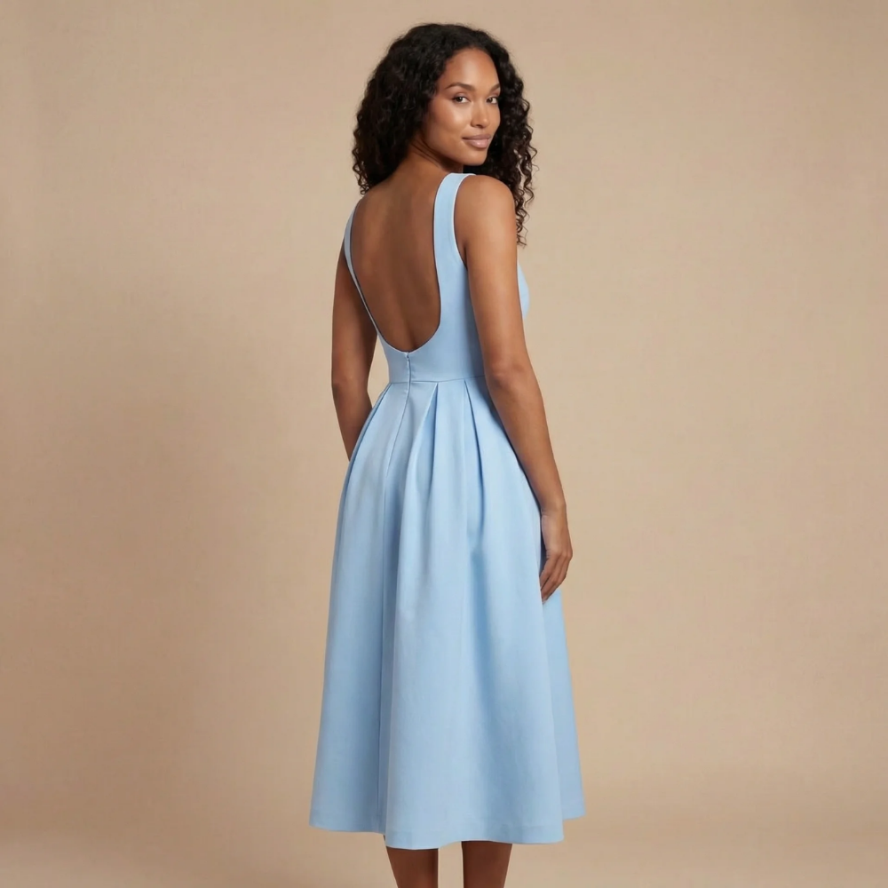 Aveline | Robe Midi Col Bateau pour Cérémonie