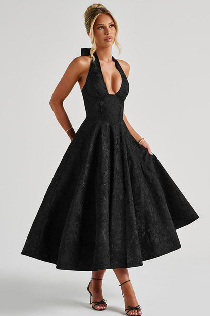 Aurélie | Robe Longue Col Halter en V