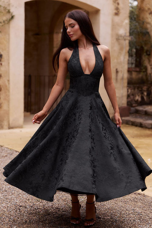 Aurélie | Robe Longue Col Halter en V