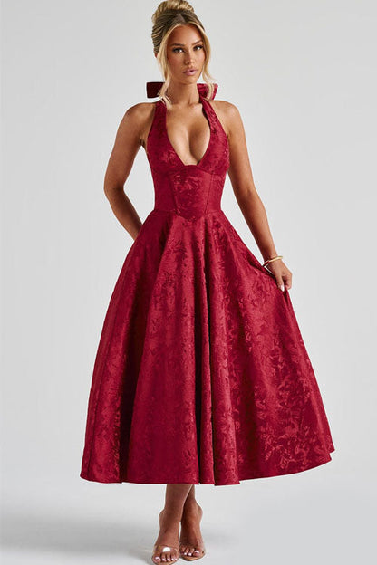 Aurélie | Robe Longue Col Halter en V