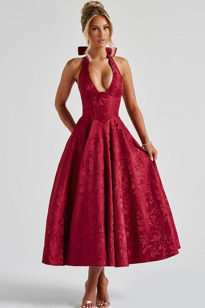 Aurélie | Robe Longue Col Halter en V