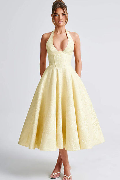 Aurélie | Robe Longue Col Halter en V