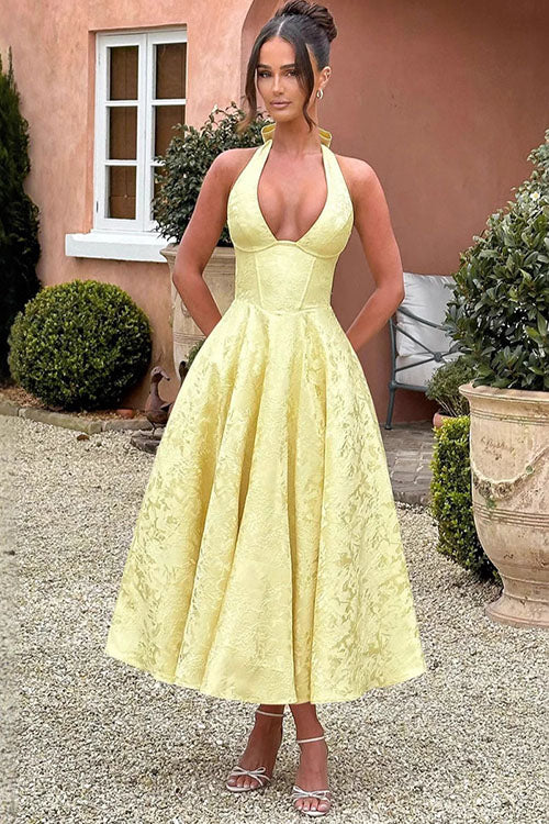 Aurélie | Robe Longue Col Halter en V