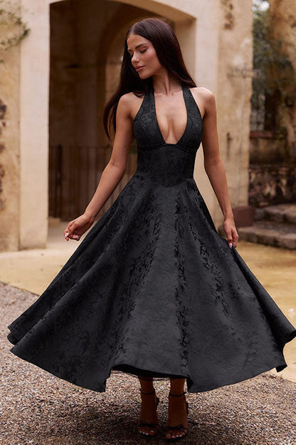 Aurélie | Robe Longue Col Halter en V