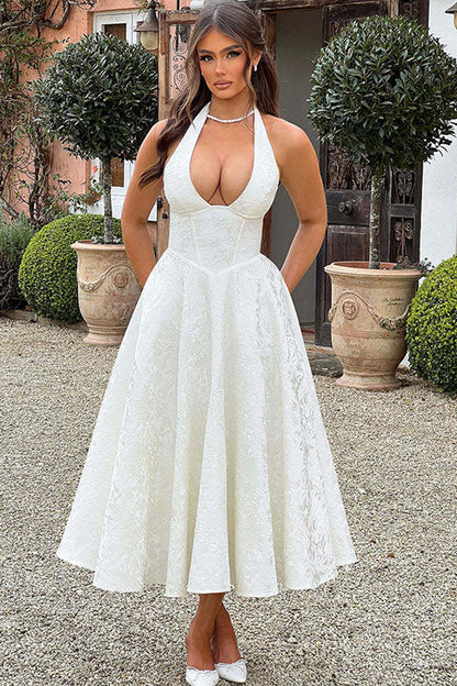 Aurélie | Robe Longue Col Halter en V