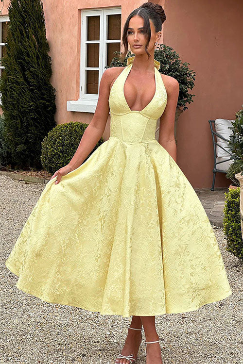 Aurélie | Robe Longue Col Halter en V