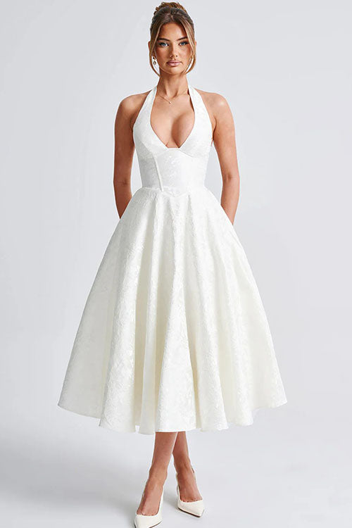 Aurélie | Robe Longue Col Halter en V
