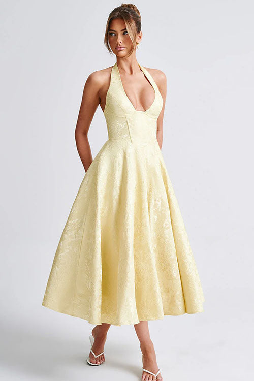 Aurélie | Robe Longue Col Halter en V