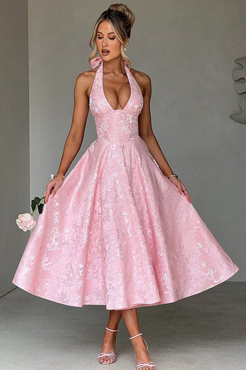 Aurélie | Robe Longue Col Halter en V