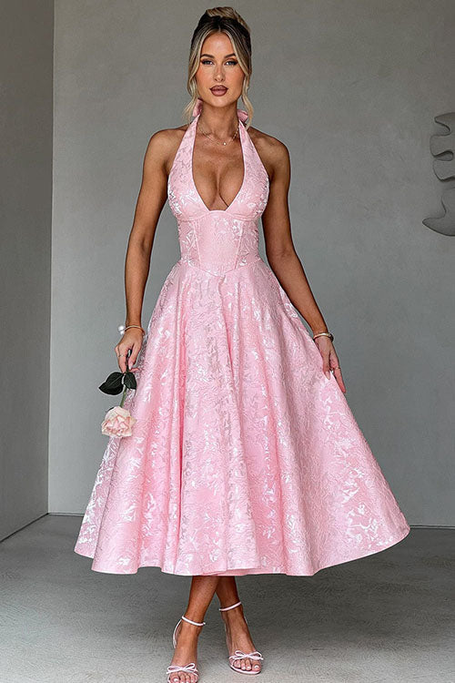 Aurélie | Robe Longue Col Halter en V
