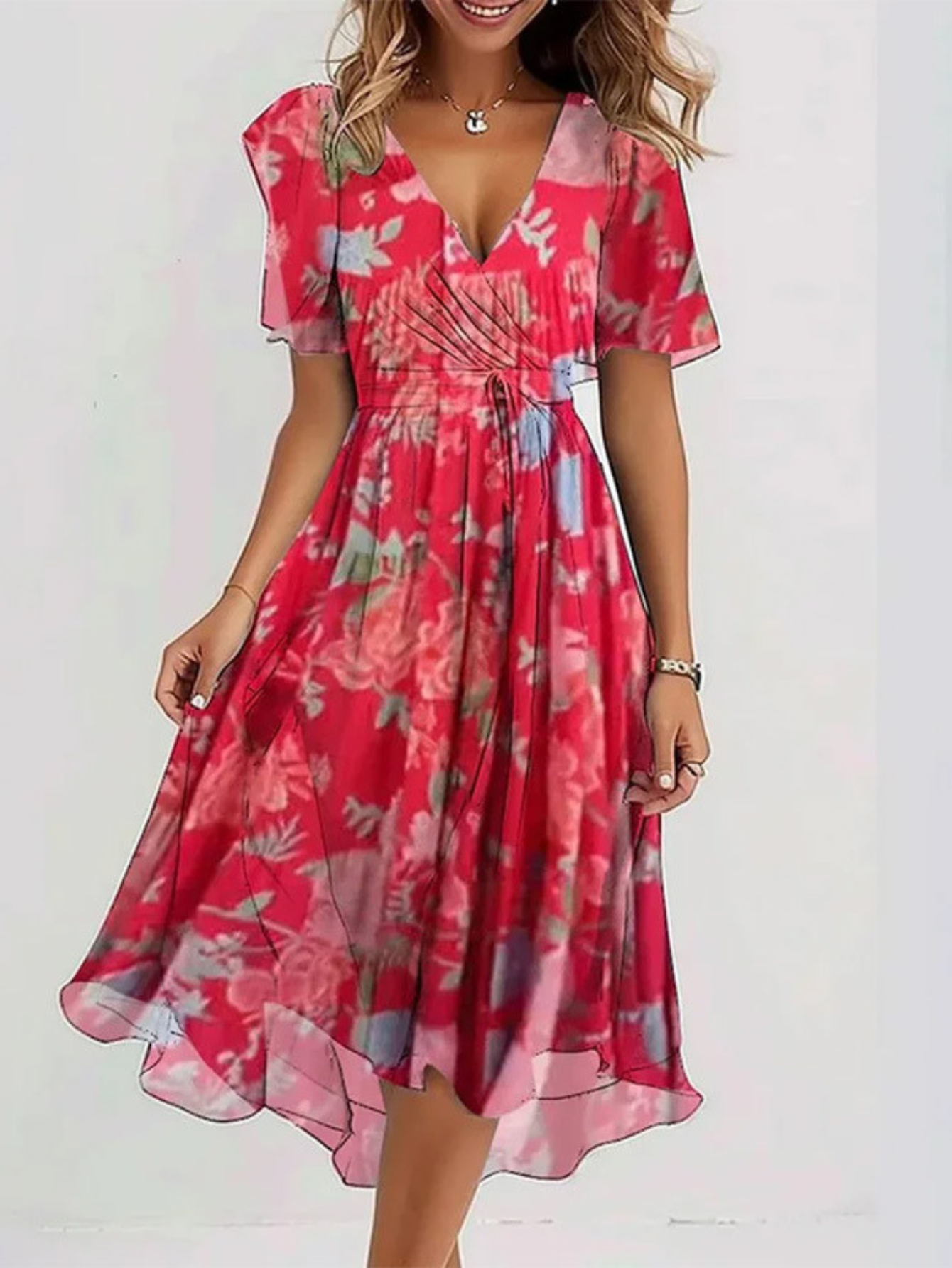 Thaïs | Robe Midi Bohème d’Été Fluide