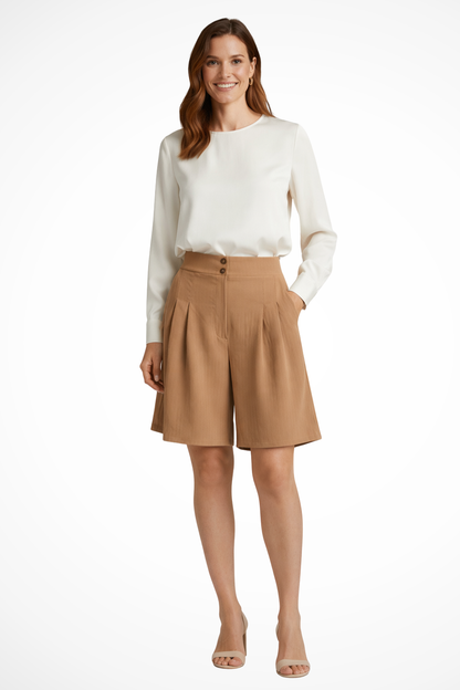 Célia | Bermuda Tailleur Taille Haute