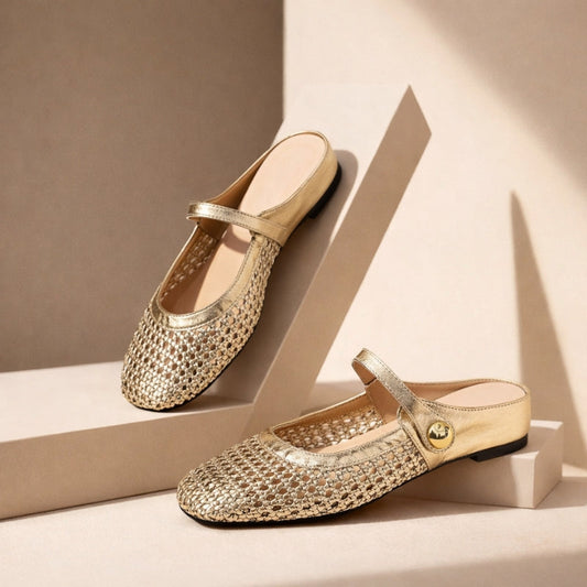 Goldie | Mules Tressées Mary Jane
