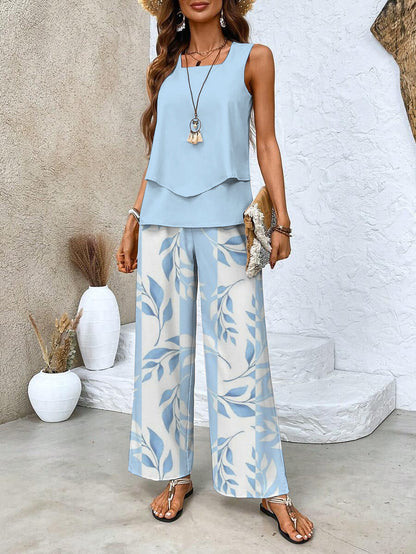Abigail | Ensemble Deux Pièces Pantalon Large pour Été