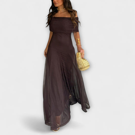 Émeline | Robe Longue à Une Épaule en Maille