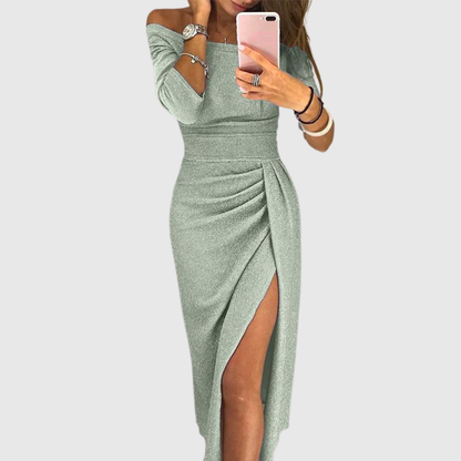 Yolande | Robe Longue Fluide Col Halter