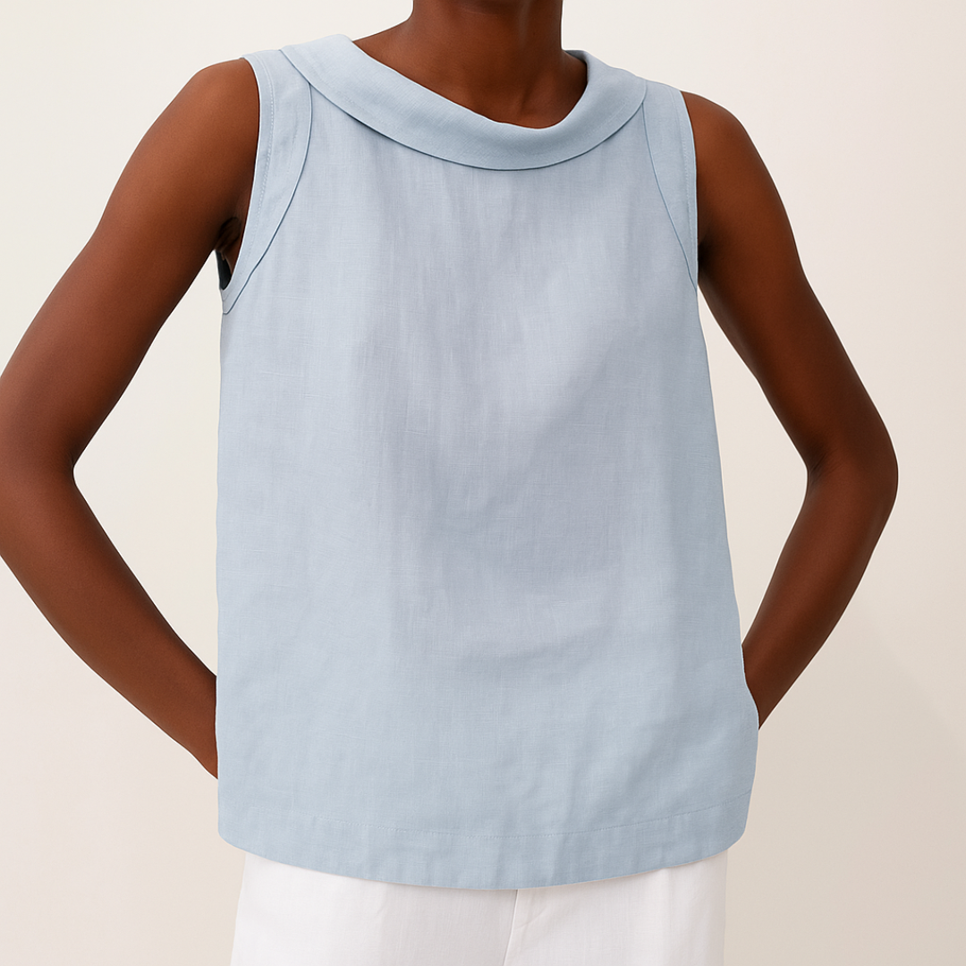 Ines | Top Sans Manches Col Montant