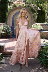 Romane | Robe Maxi à Bretelles Volantée