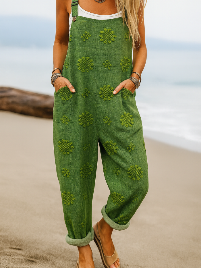 Meryl | Combinaison Fleurie à Jambes Larges