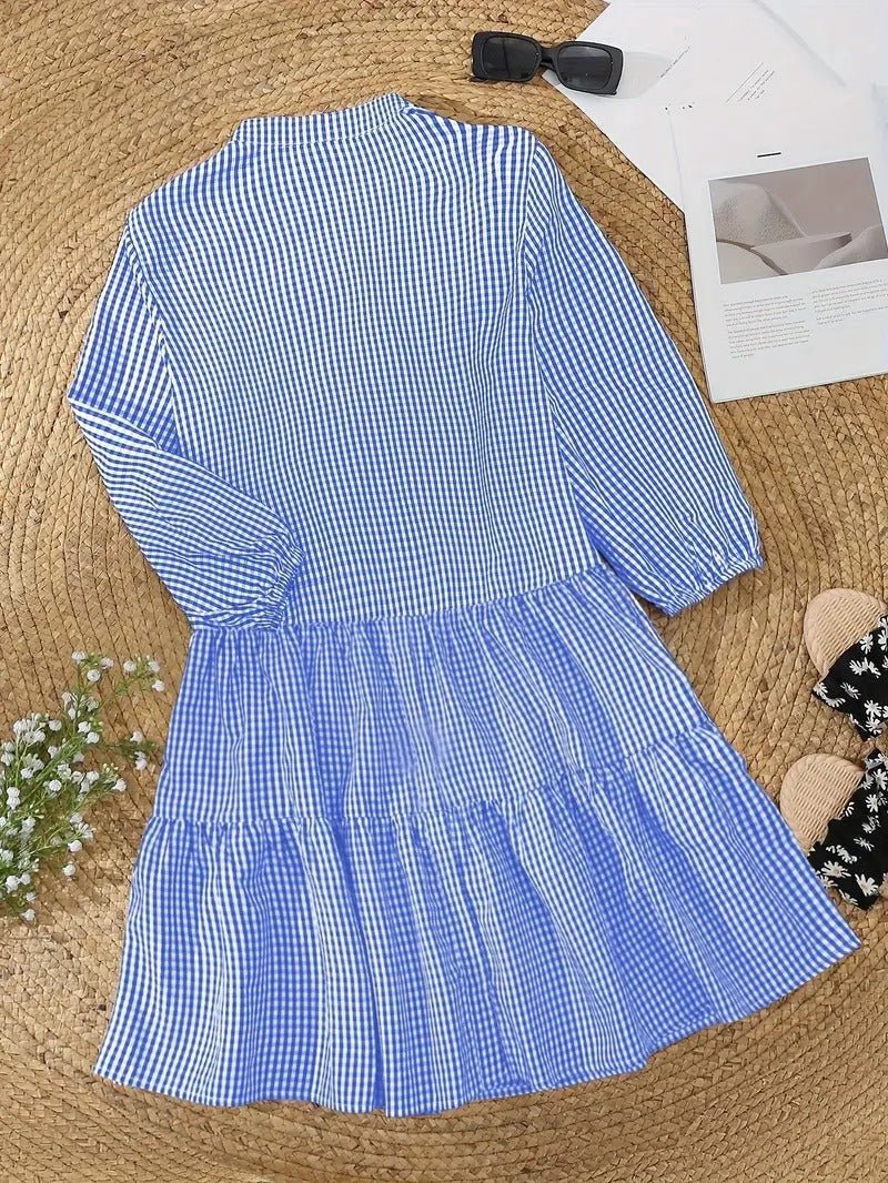 Rosalie | Robe Courte Vichy Manches 3/4