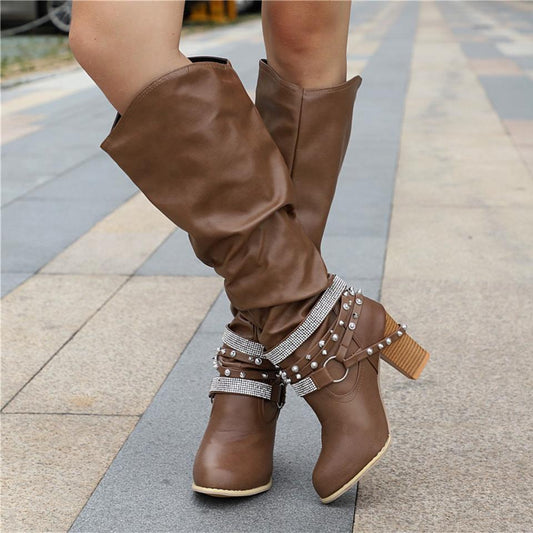 Paméline | Bottes Hautes Genou Souples Talon Bloc