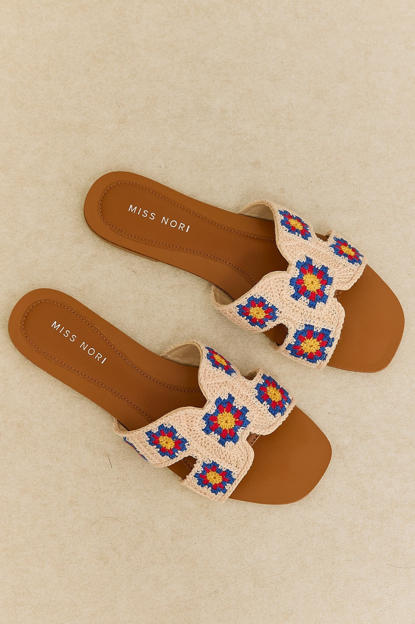 Nine | Sandales Plates au Crochet Floral