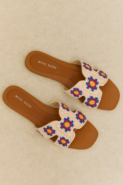 Nine | Sandales Plates au Crochet Floral