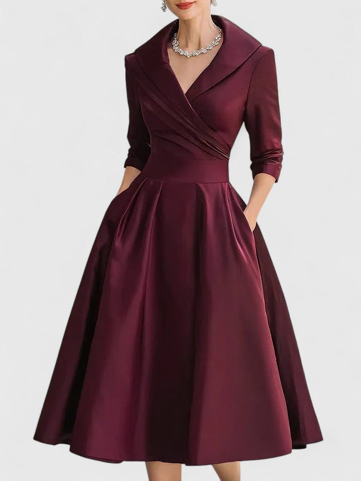Rosalie | Robe midi femme chic avec poches