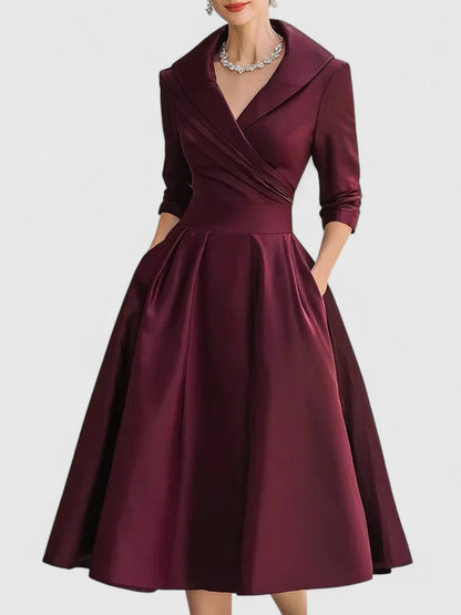 Rosalie | Robe midi femme chic avec poches