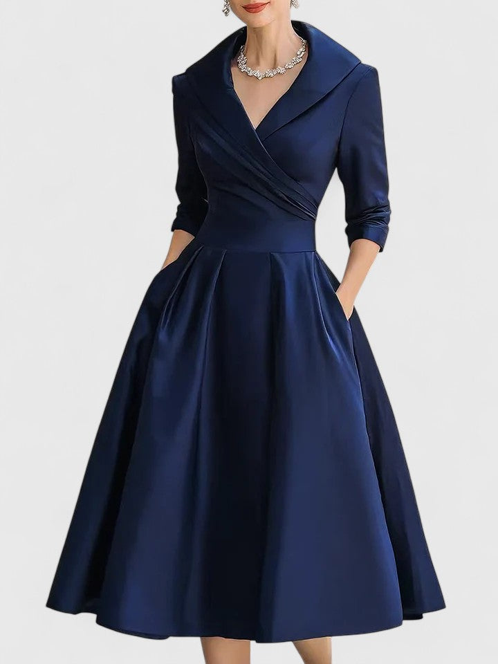Rosalie | Robe midi femme chic avec poches