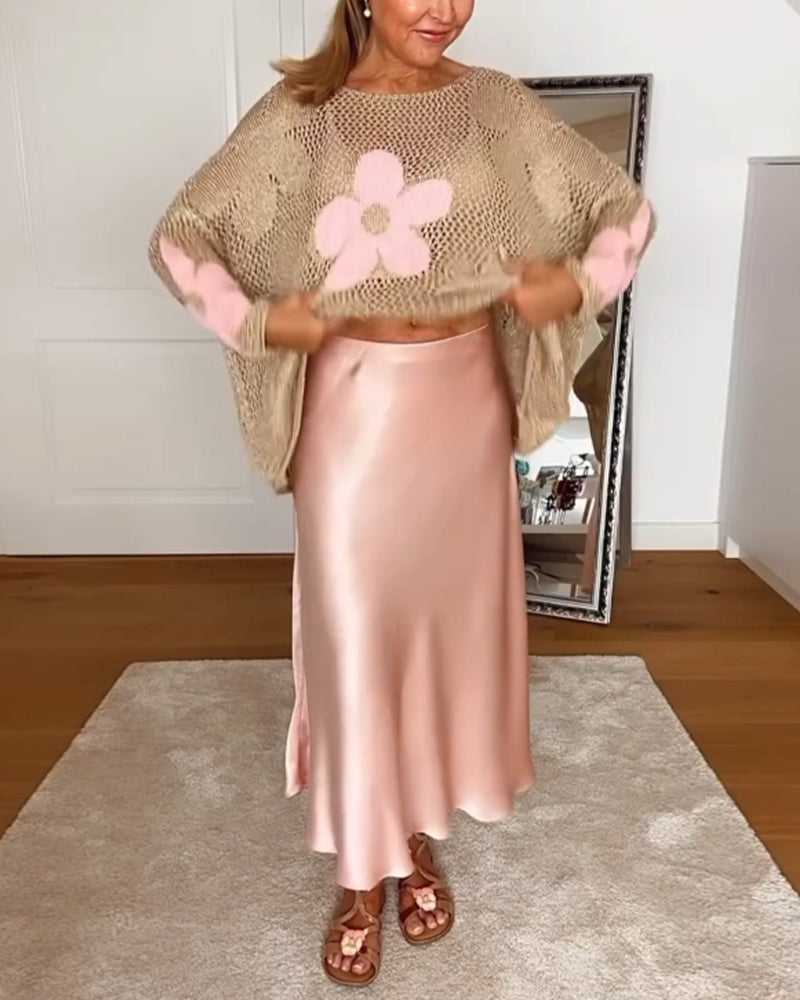 Bloom | Haut Crochet Floral Manches Longues