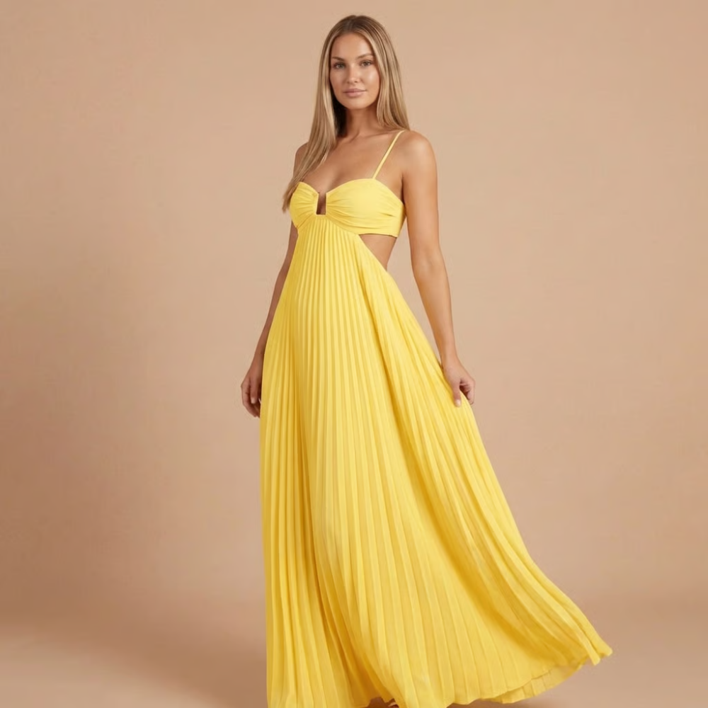 Soléna | Robe Longue Plissée d'Été