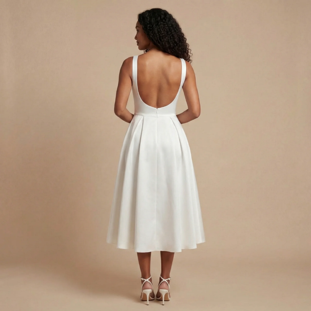 Aveline | Robe Midi Col Bateau pour Cérémonie