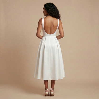 Aveline | Robe Midi Col Bateau pour Cérémonie