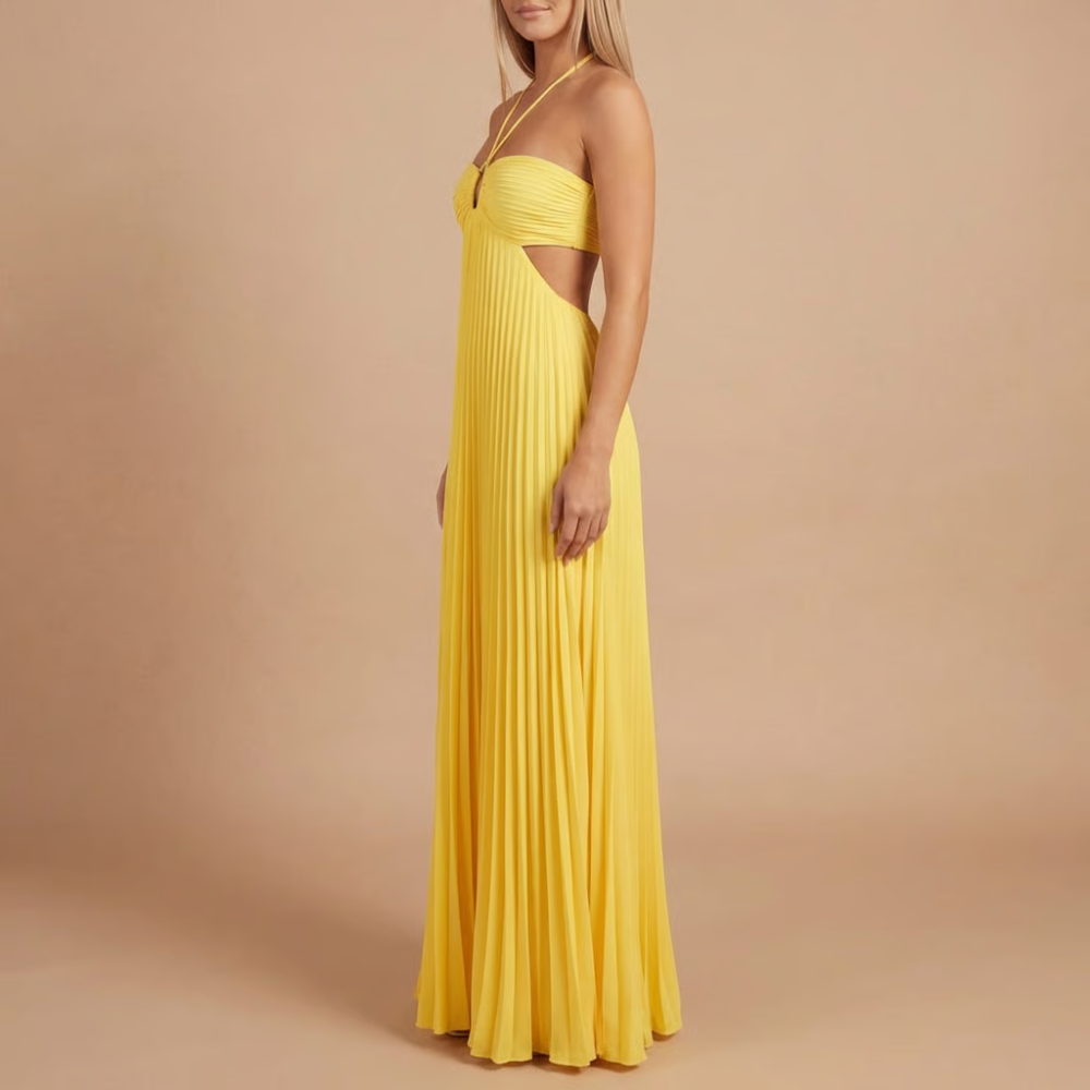 Soléna | Robe Longue Plissée d'Été
