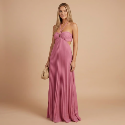 Soléna | Robe Longue Plissée d'Été