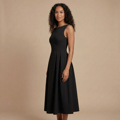 Aveline | Robe Midi Col Bateau pour Cérémonie