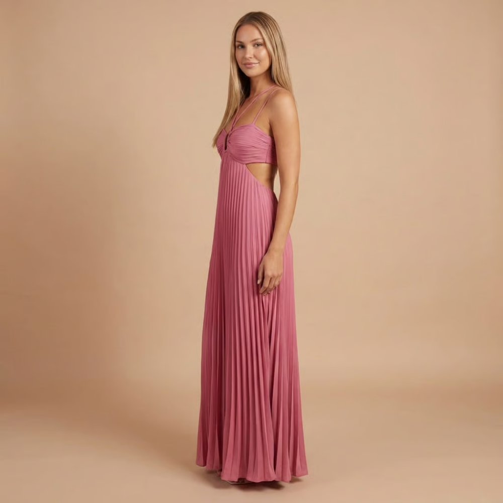 Soléna | Robe Longue Plissée d'Été
