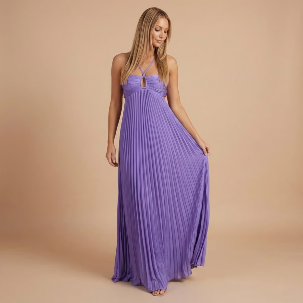 Soléna | Robe Longue Plissée d'Été