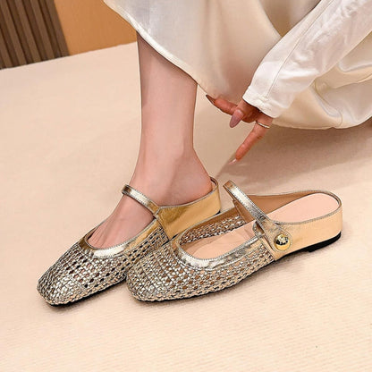 Goldie | Mules Tressées Mary Jane