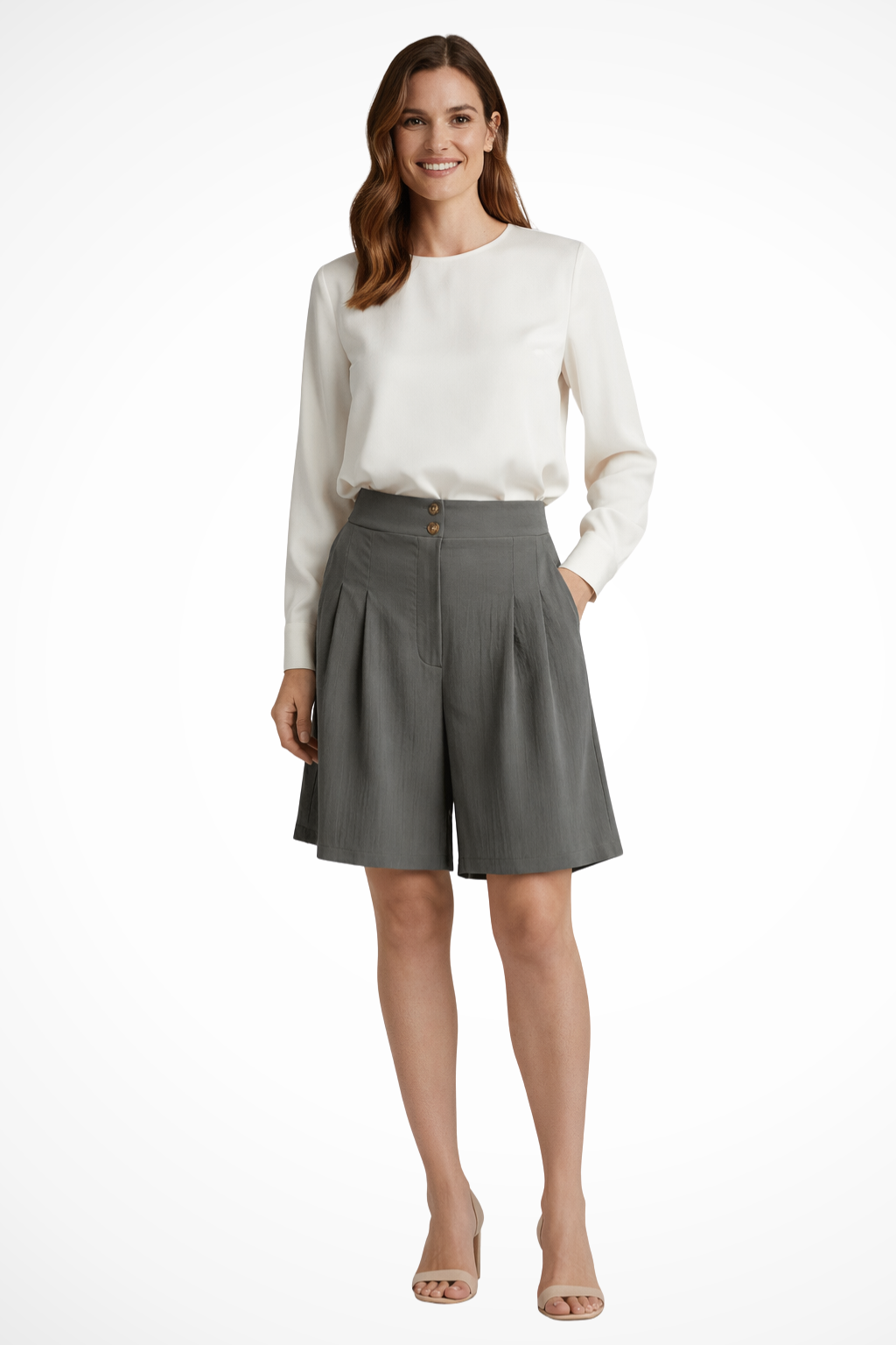 Célia | Bermuda Tailleur Taille Haute