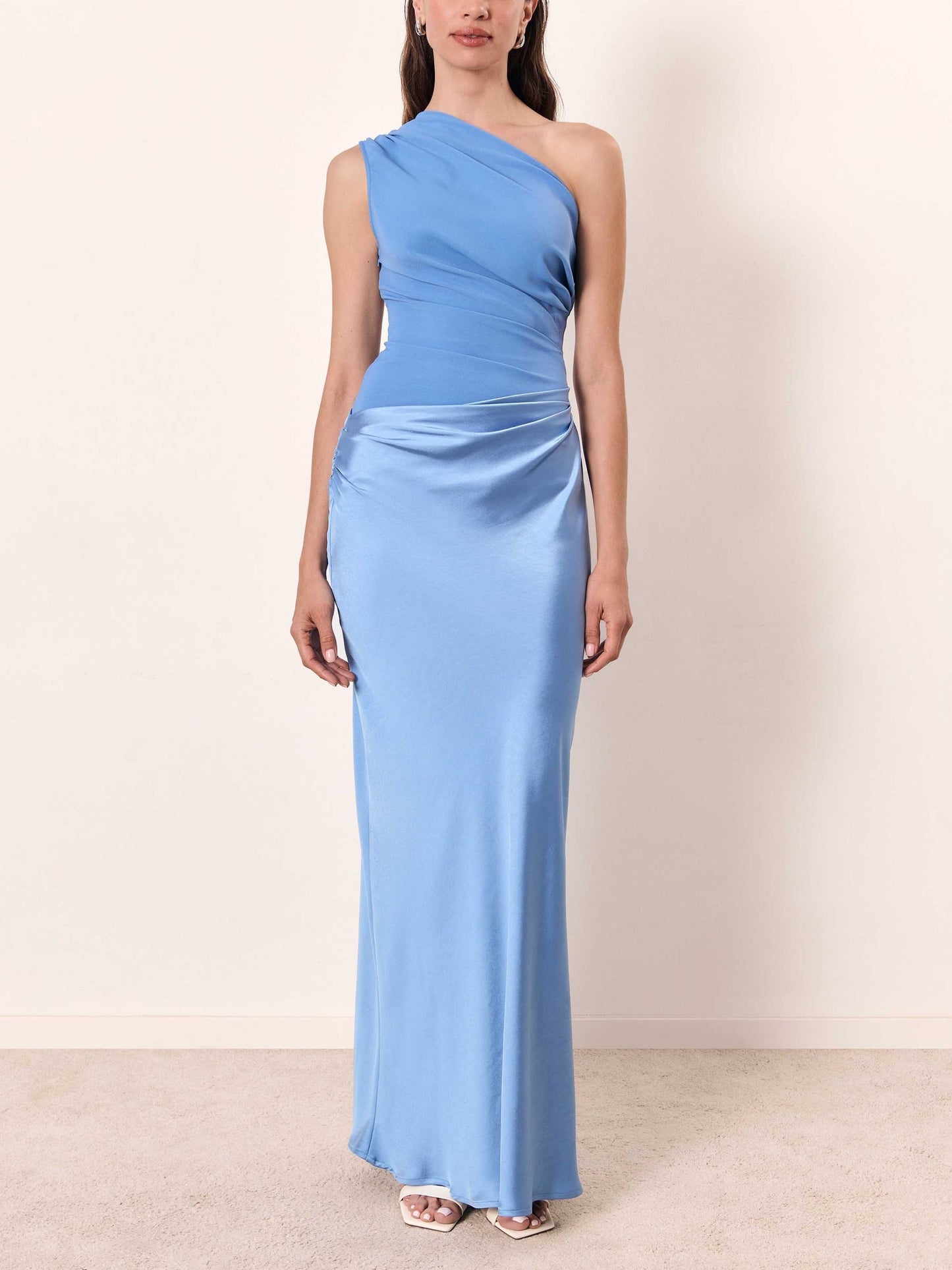 Bérénice | Robe de Soirée Longue Plissée Une Épaule pour Cérémonie