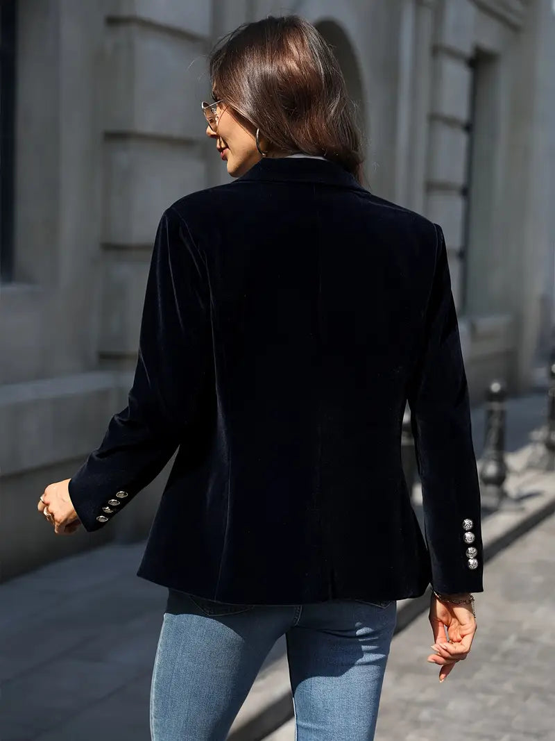 Aubertine | Blazer en Velours Coupe Ajustée
