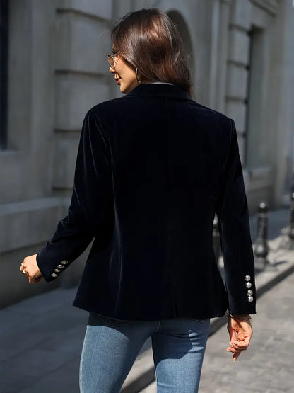 Aubertine | Blazer en Velours Coupe Ajustée