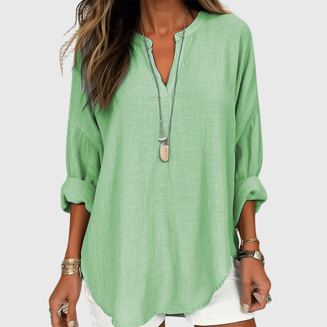 Gabrielle | Chemise Fluide Manches Longues pour Vacances