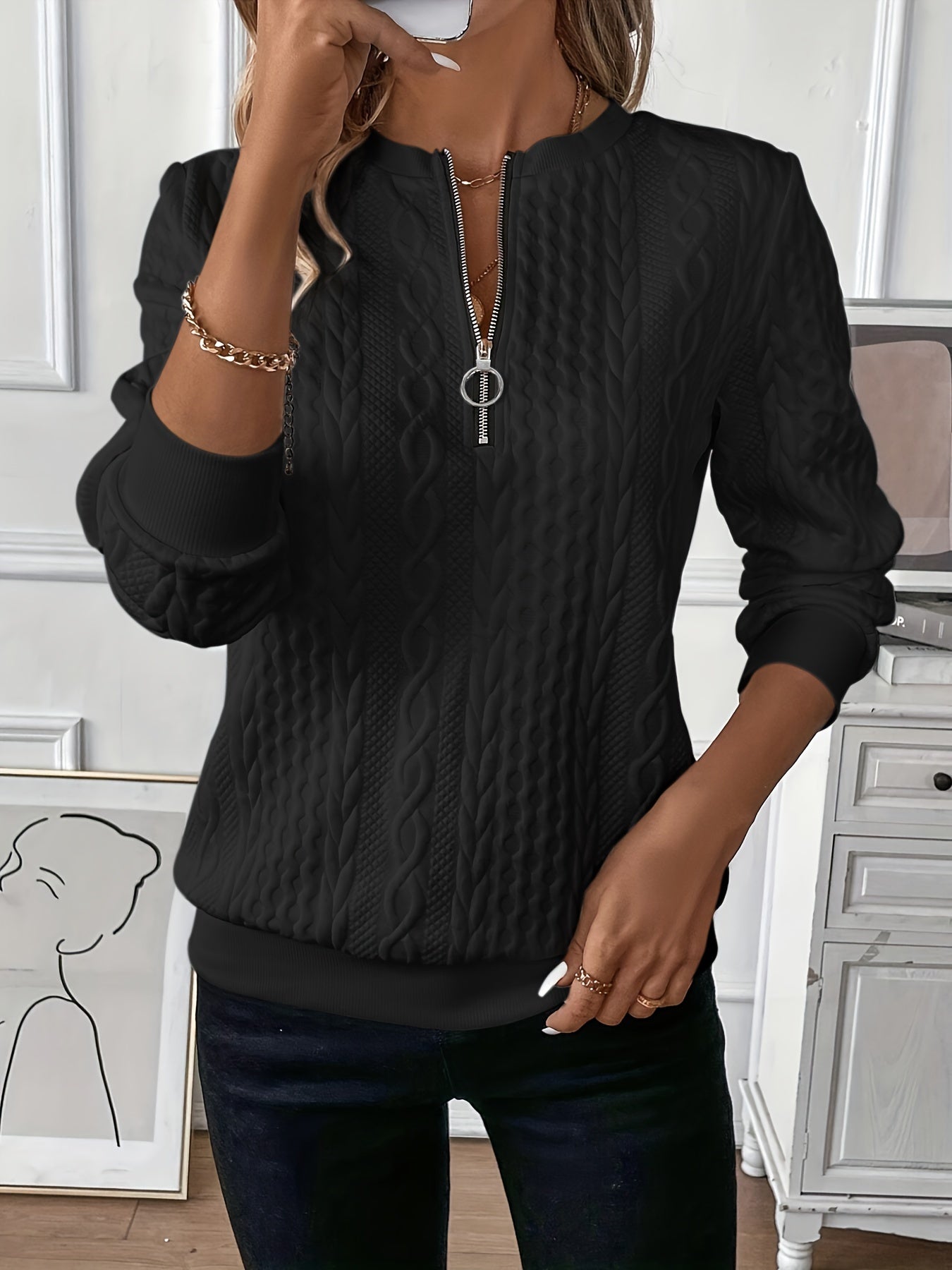 Cendrine | Pull Zippé Col Montant